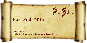 Hux Zsófia névjegykártya